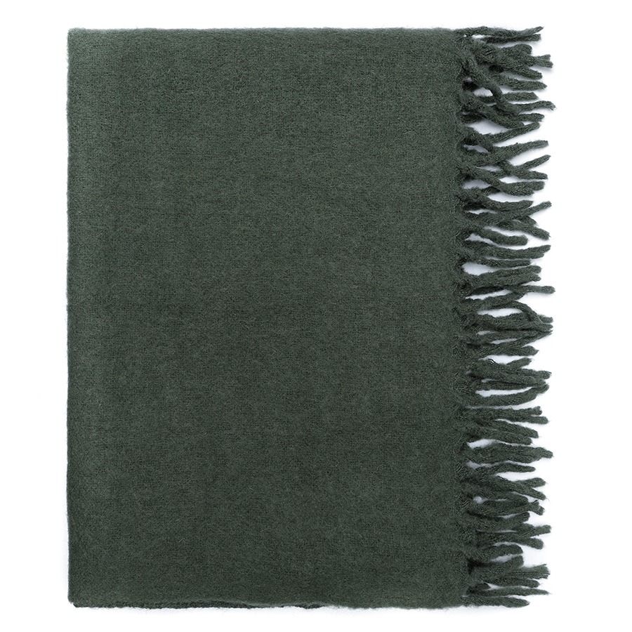 Фото Плед мохеровый хвойно-зеленого цвета из коллекции essential, 130х180 см (79737) - интернет-магазин МегаТерем в Москве