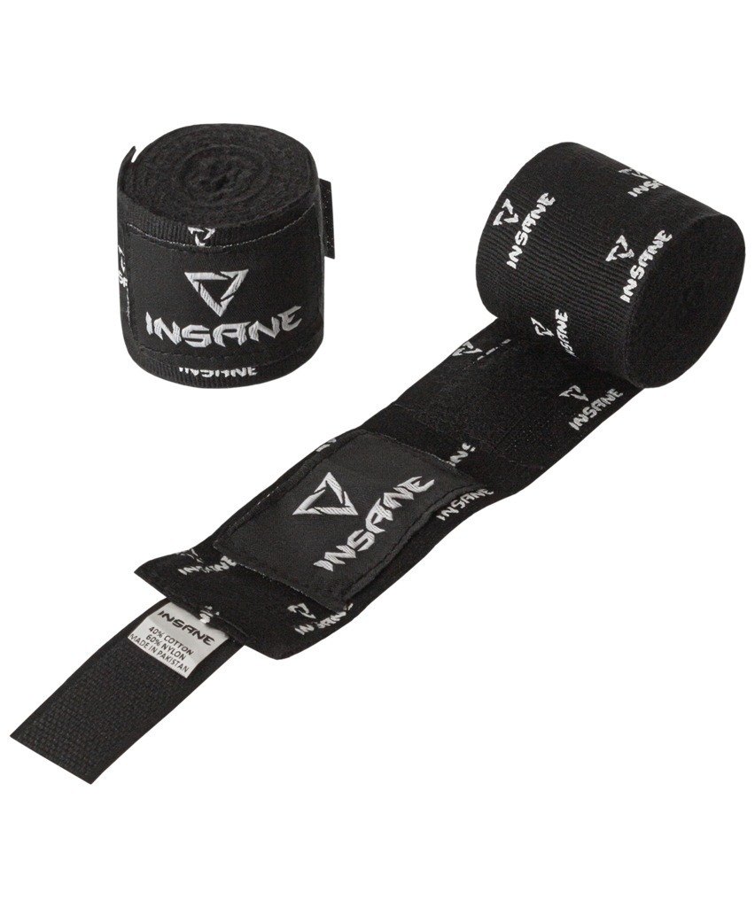 Фото Бинт боксеркий INSANE PRINT, хлопок/нейлон, черный, 2,5 м (2108810) - интернет-магазин МегаТерем в Москве