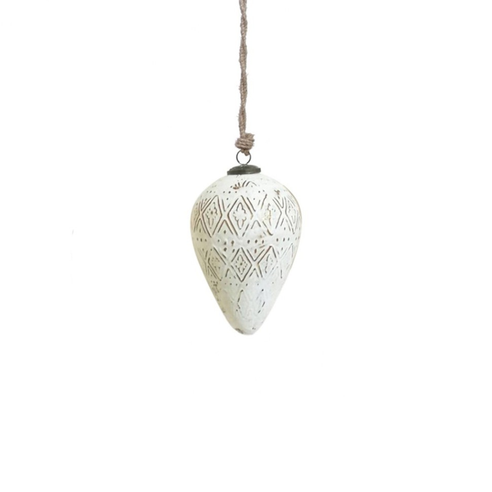 Фото Новогодняя игрушка GV-20A, стекло, white, gold, ROOMERS FURNITURE - интернет-магазин МегаТерем в Москве