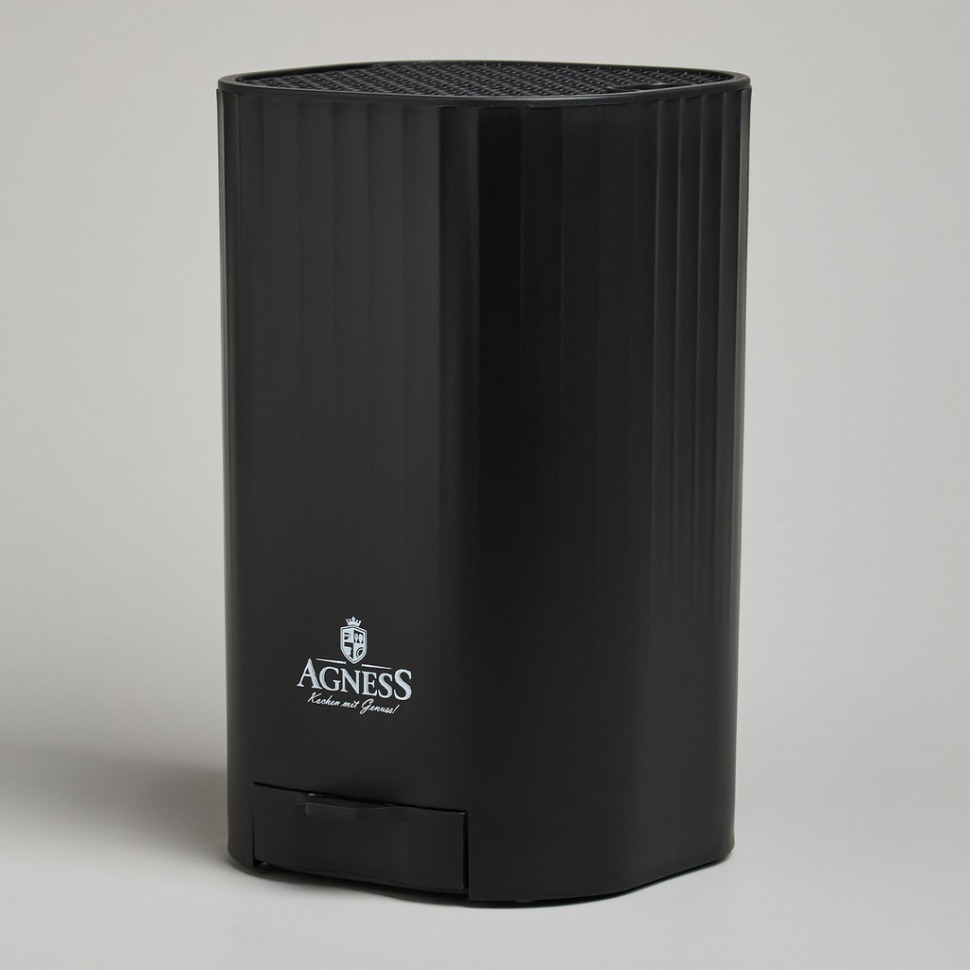 Фото Подставка для ножей agness с точильным камнем 13,6*14,6*23 см (907-321)  - интернет-магазин МегаТерем в Москве