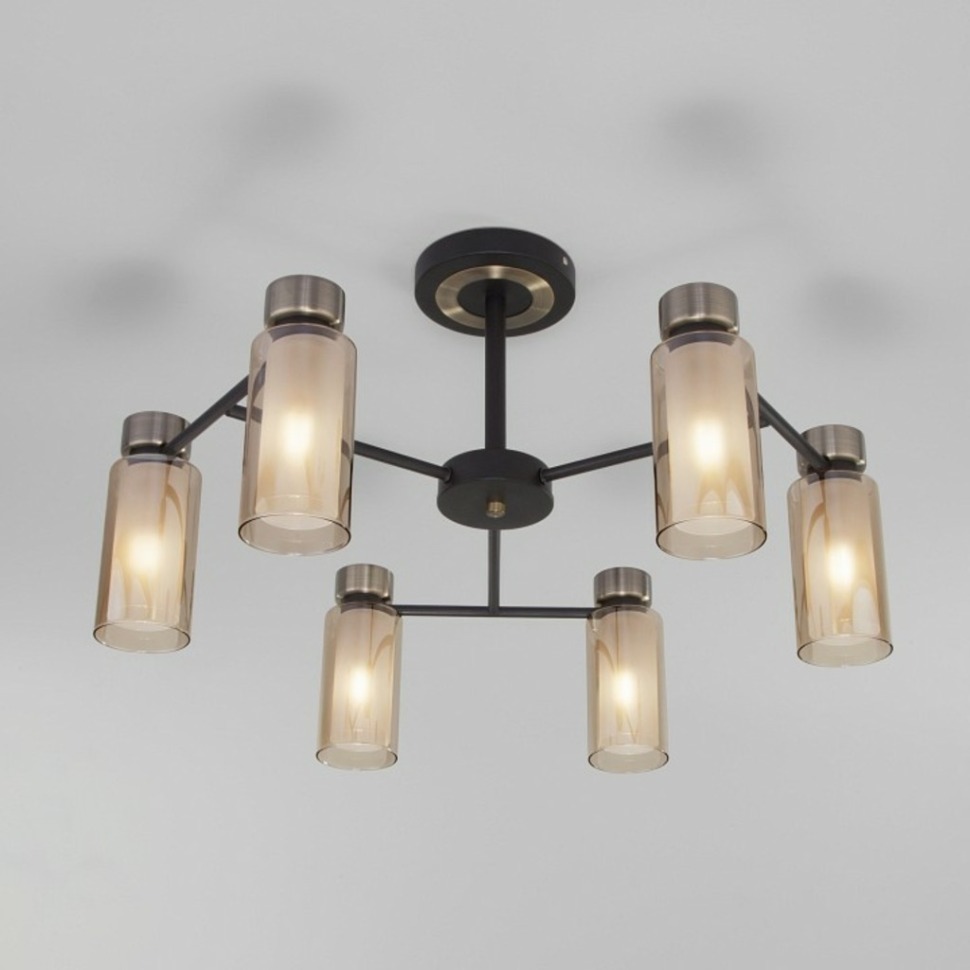 Фото Потолочная люстра Eurosvet Amado 70115/6 черный EV_a050068 - интернет-магазин МегаТерем в Москве