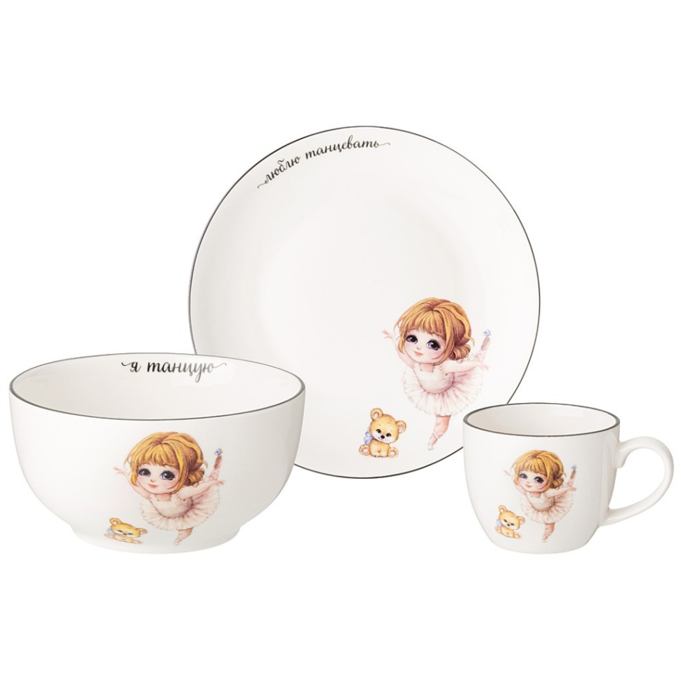 Фото Набор посуды lefard я танцую, 3 пр.: салатник 470мл, тарелка 20см, кружка 220мл (260-940)  - интернет-магазин МегаТерем в Москве