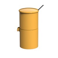 Набор: сахарница + молочник + ложечка C098-51AYE, фарфор, Yellow, LOVERAMICS