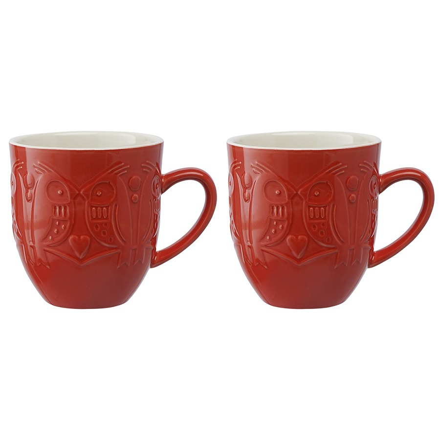 Фото Набор кружек birds of paradise, 500 мл, красные, 2 шт. (76816) - интернет-магазин МегаТерем в Москве