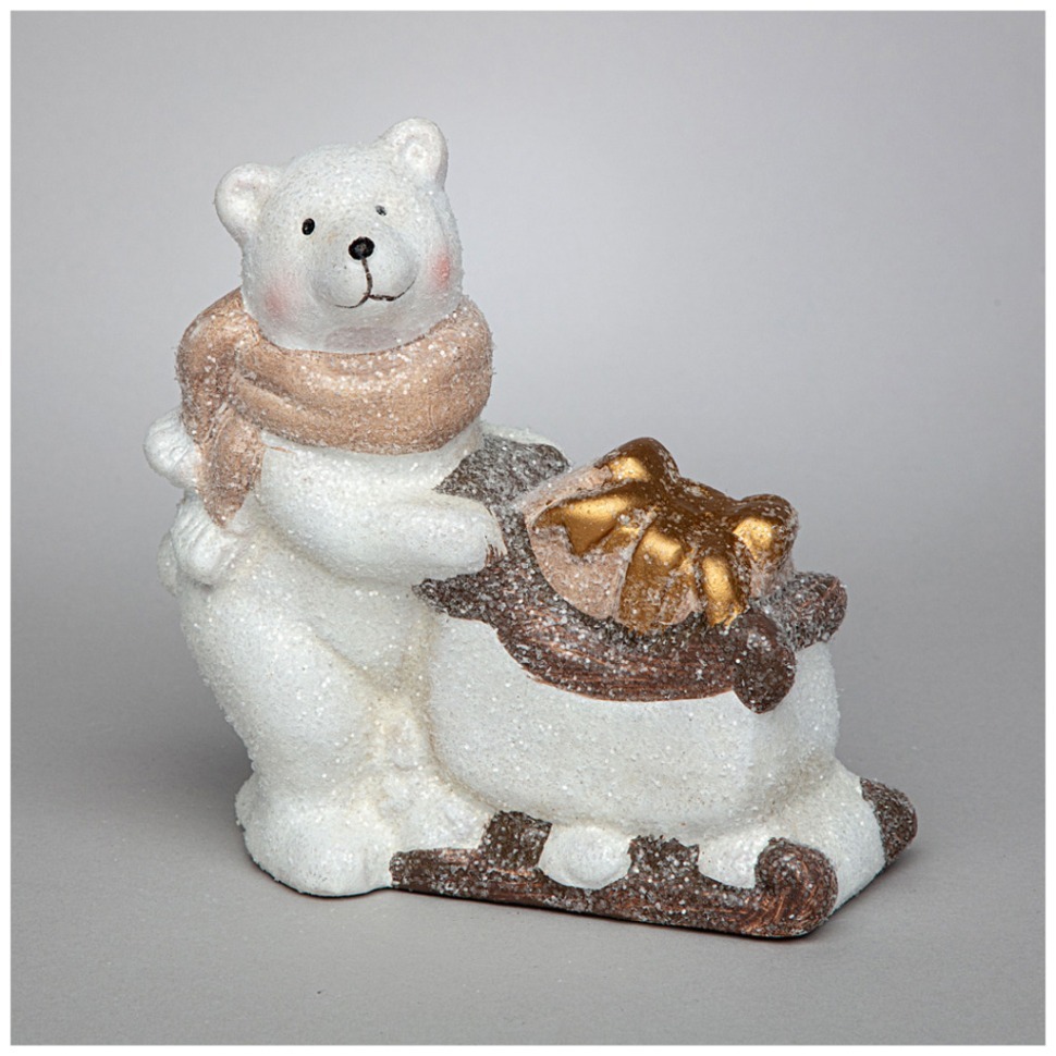 Фото Фигурка белый мишка 13,5*6,5*13 см Lefard (248-172) - интернет-магазин МегаТерем в Москве