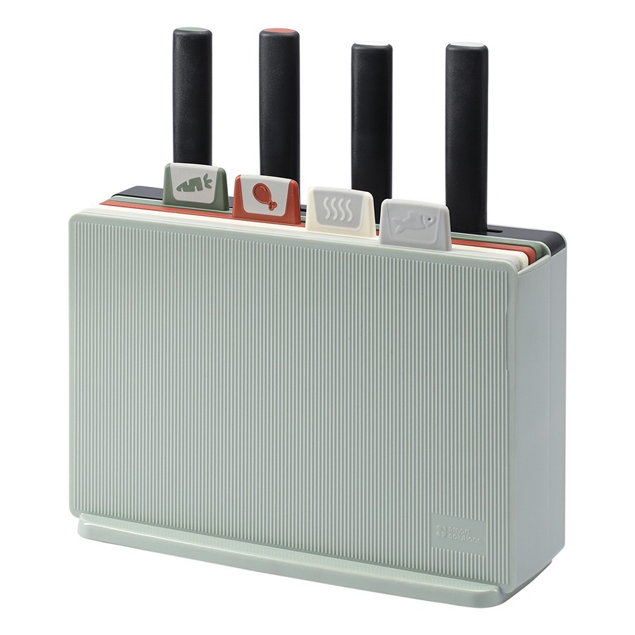 Фото Набор из 4-х разделочных досок и 4-х ножей с держателем cut&amp;store (78696) - интернет-магазин МегаТерем в Москве