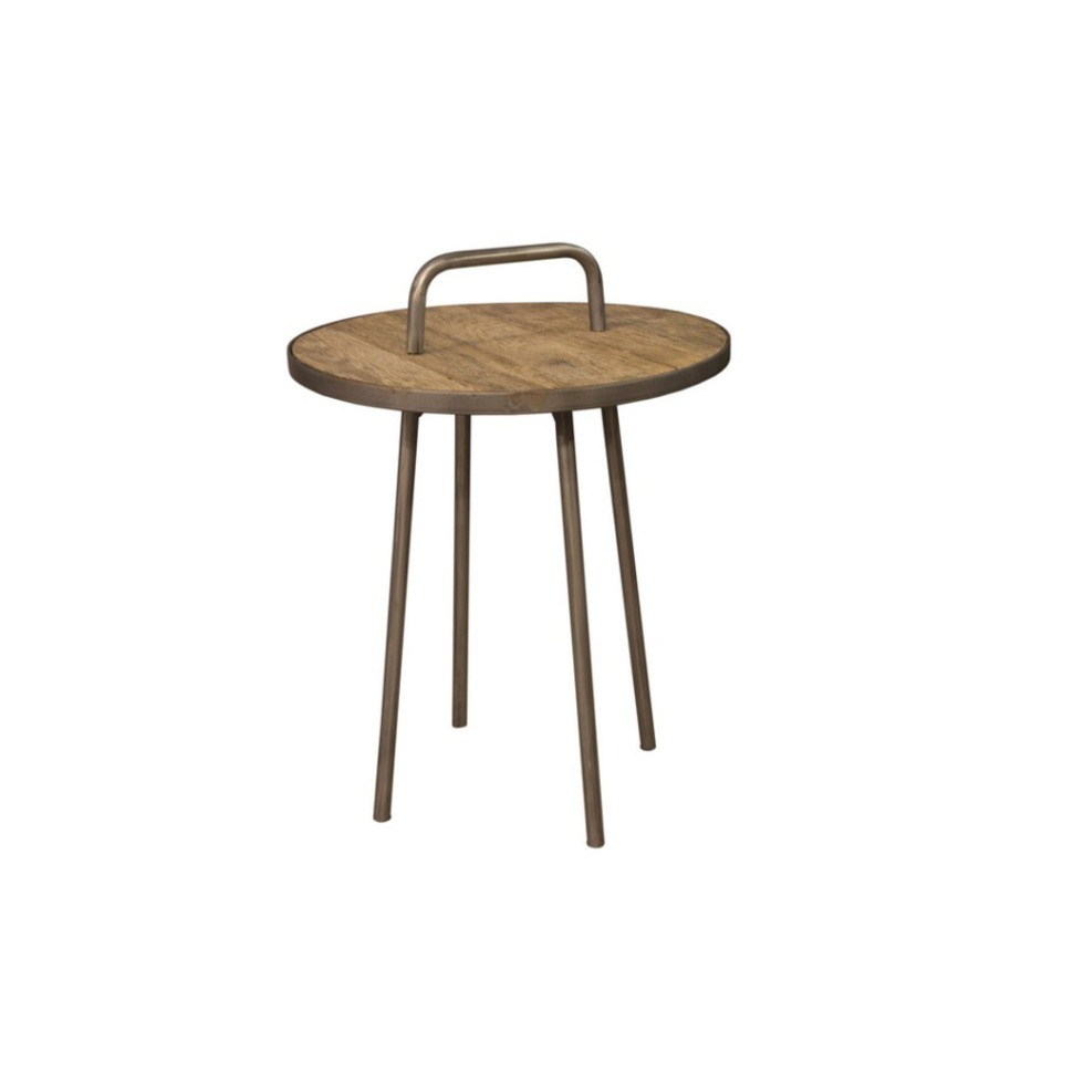 Фото Стол приставной Физер FDT15272, 50, массив дуба, металл, natural oak/grey, ROOMERS FURNITURE - интернет-магазин МегаТерем в Москве