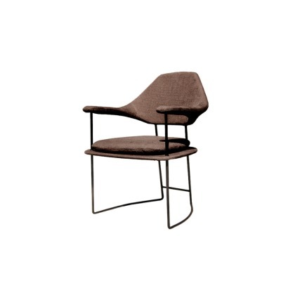 Полукресло MA01/MB/A760-5A, металл, текстиль, Matt black/brown, MARMO