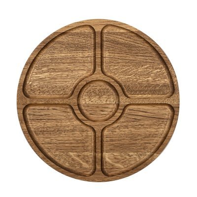 Менажница круглая, диаметр 27 см деревянная, дуб ДРВ-01/1