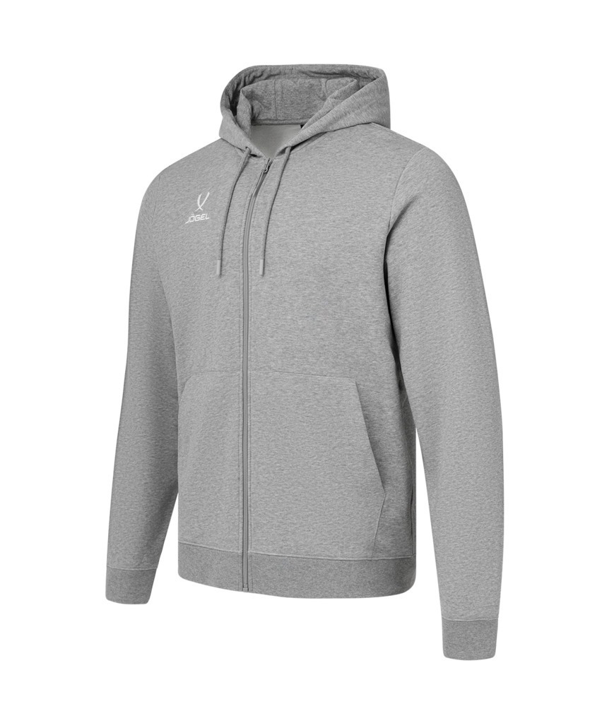 Фото Флисовое худи на молнии JÖGEL ESSENTIAL Cotton Fleece FZ Hoodie, серый меланж (2122116) - интернет-магазин МегаТерем в Москве