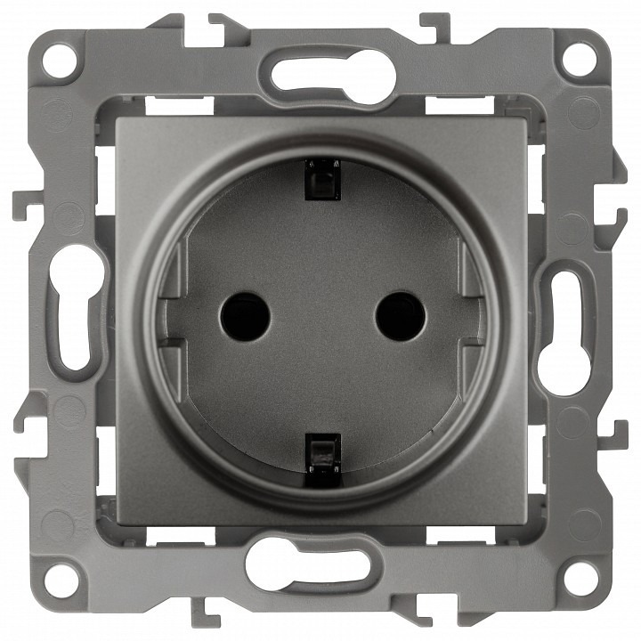 Фото Розетка с заземлением и со шторкой, без рамки Эра Эра 12 12-2102-12 ER_B0019323 - интернет-магазин МегаТерем в Москве