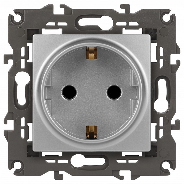 Фото Розетка с заземлением и со шторкой, без рамки Эра Эра Elegance 14-2102-03 ER_B0034274 - интернет-магазин МегаТерем в Москве