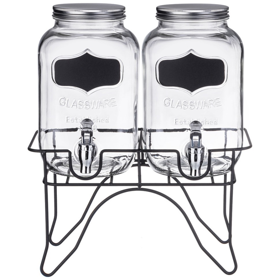 Фото Диспенсеры для напитков 2 штуки по 4 л на подставке 14*14*26 см Lefard (172-180) - интернет-магазин МегаТерем в Москве