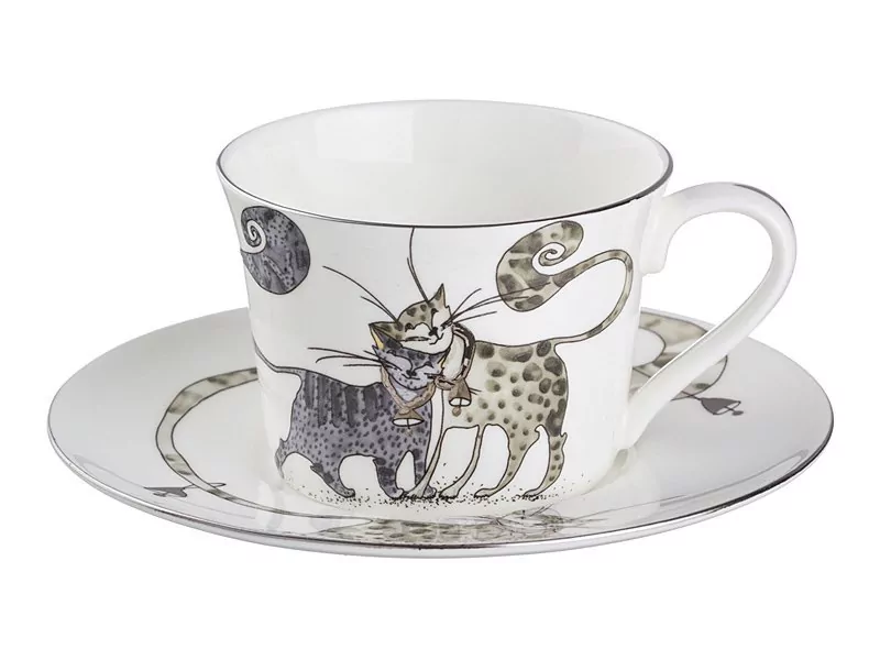 Фото Чайная пара lefard котики 200 мл (264-399) - интернет-магазин МегаТерем в Москве