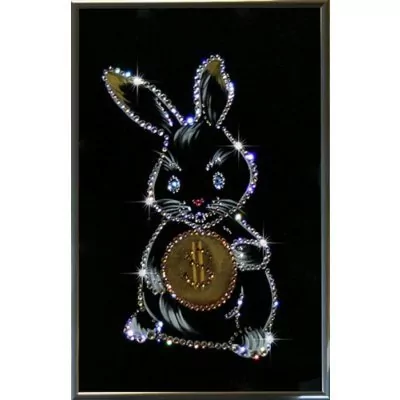 Картина Кролик-бакс с кристаллами Swarovski (1187)