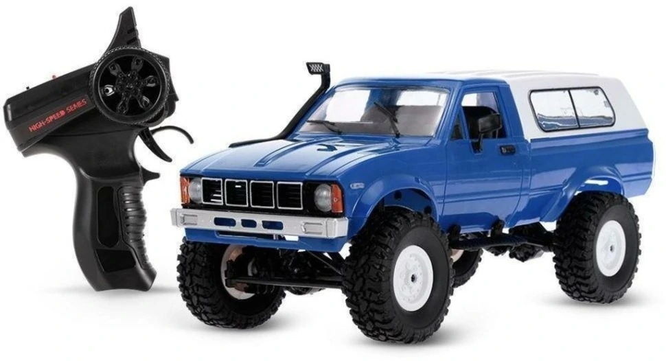Фото Радиоуправляемая машина WPL пикап Hilux (синяя) 4WD 2.4G 1:16 RTR (WPLC-24-BLUE) - интернет-магазин МегаТерем в Москве