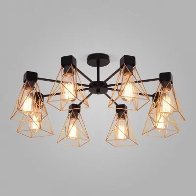 Люстра на штанге Eurosvet Trappola 70107/8 черный/латунь EV_a061403