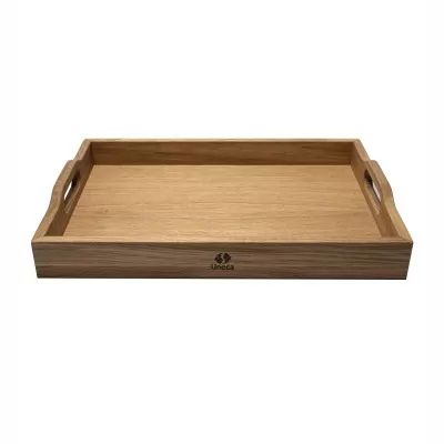 Поднос с ручками 50х36х6 см деревянный, дуб ДРБ-938/1