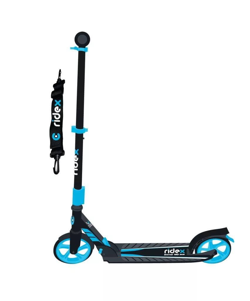 Фото Самокат 2-колесный Echo 180 мм, синий/черный (321121) - интернет-магазин МегаТерем в Москве