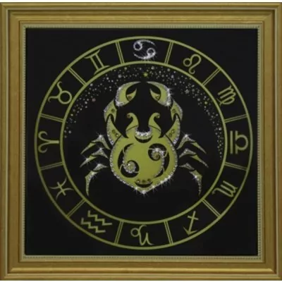 Картина Рак золото с кристаллами Swarovski (1732)