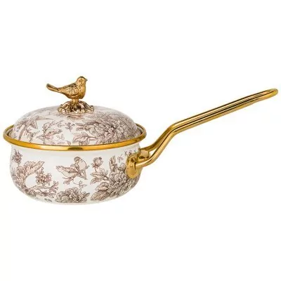 Ковш agness эмалированный, серия royal garden 14см / 0,9л d=14 см длина=31см подходит для индукцион (950-080) 