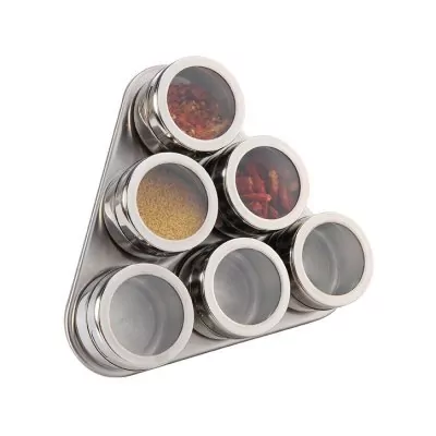 Набор для специй agness "монблан" 7 пр.на магнитах, в т.ч. метал.подставка 20*22*5 см (912-002) 