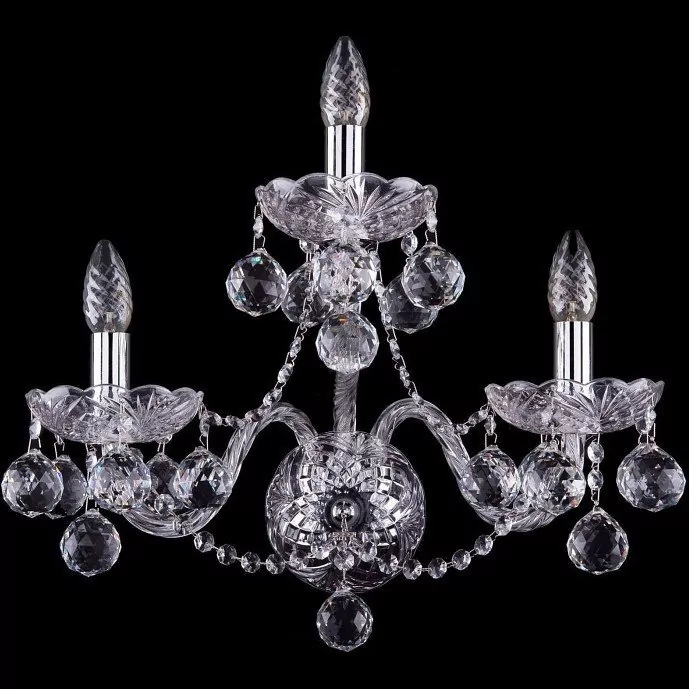 Фото Бра Bohemia Ivele Crystal 1400 1402B/2+1/195/Ni/Balls - интернет-магазин МегаТерем в Москве