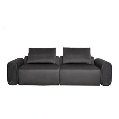 Диван трехместный Turin с мех т.серый велюр Colt1003 255*120**68см (TT-00016437)