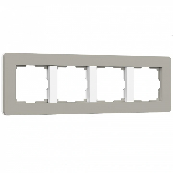 Фото Рамка на 4 поста Werkel Split (дымчатый/белый, soft-touch) W0043067 WRK_a067264 - интернет-магазин МегаТерем в Москве