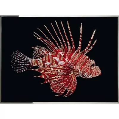 Картина Рубиновая рыба-зебра с кристаллами Swarovski (2368)