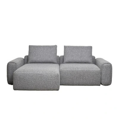 Диван трехместный Turin с канапе и мех черно/серый Santo1606 255*163,5**68см (TT-00016438)