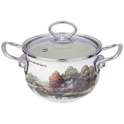 Кастрюля agness эмалированн...