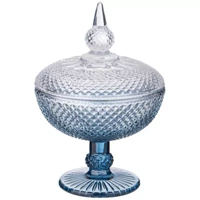 Емкость для хранения на ножке "diamant blue" 15,7*15,7*23см Lefard (355-319)