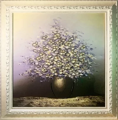 Фото Картина Белая сирень 75х75 с кристаллами Swarovski (2263) - интернет-магазин МегаТерем в Москве