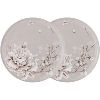 Набор тарелок обеденных lefard "white flower" 2 шт. 25,5 см серый (415-2130) 