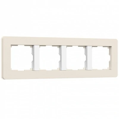 Рамка на 4 поста Werkel Split (айвори/белый, soft-touch) W0043066 WRK_a067257