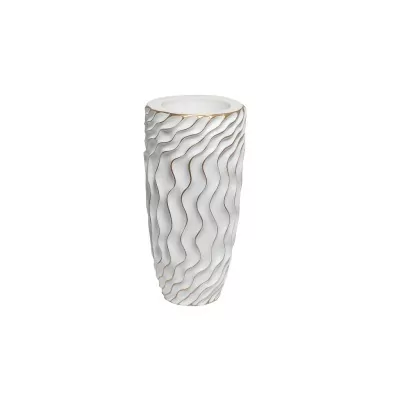 Кашпо белое с золотым декор...