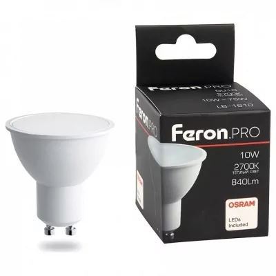 Лампа светодиодная Feron Lb 1610 GU10 10Вт 2700K 38161 FE_38161