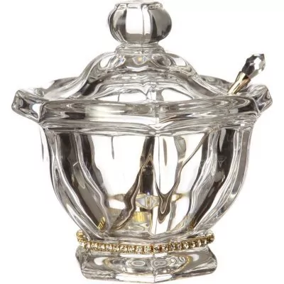 Банка для меда "рублевка" 250 мл. 12.5*12.5 см. высота=14 см. + ложка. коллекция "muza" Lefard (355-096)