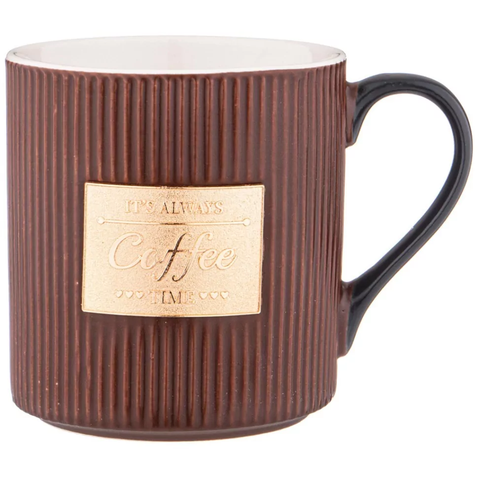Фото Кружка кофейного цвета с золотой деталью 400 мл 12,5*9,3*10см Lefard (756-414) - интернет-магазин МегаТерем в Москве