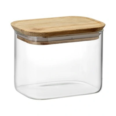 Банка для хранения прямоугольная glass acacia, 600 мл (79986)