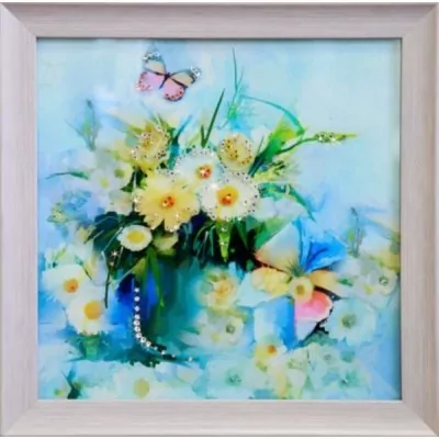 Картина Акварельная свежесть с кристаллами Swarovski (1734)