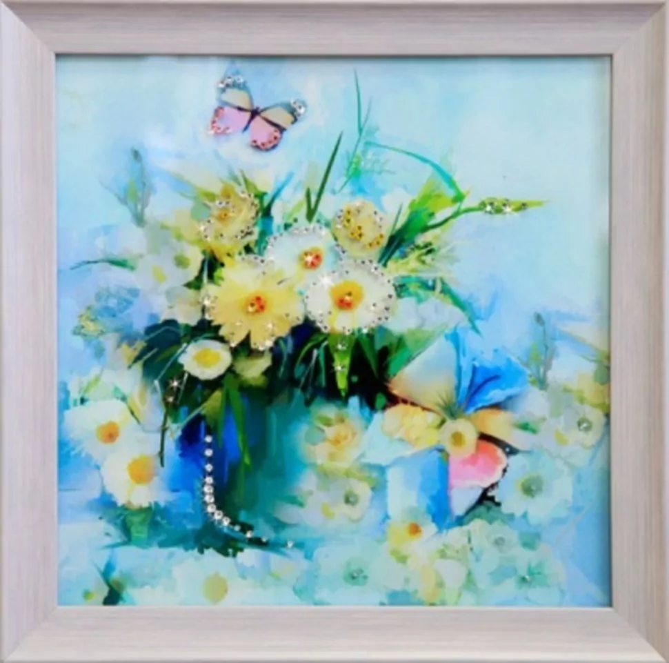 Фото Картина Акварельная свежесть с кристаллами Swarovski (1734) - интернет-магазин МегаТерем в Москве