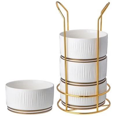 Набор салатников lefard "herbal" на металл. подставке 4 шт. 11,5*6 см 450 мл (42-500) 