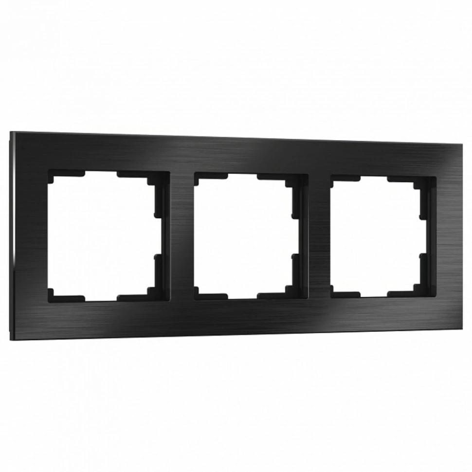 Фото Рамка на 3 поста Werkel Aluminium (черный алюминий) W0031708 WRK_a050952 - интернет-магазин МегаТерем в Москве