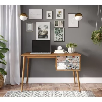 Стол рабочий Berber принт 50 с одной тумбой арт BB20/Print_50-ET