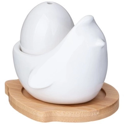 Набор для специй lefard "native" 2 пр. в форме курочки с яйцом на дерев. подставке (587-194) 