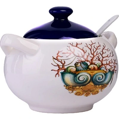 Сахарница с крышкой 375 мл с ложкой Страна чудес LORAINE (30812)