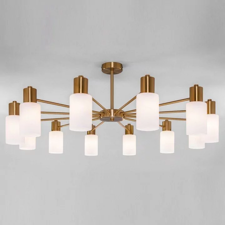 Фото Люстра на штанге Eurosvet Vegga 70160/12 латунь EV_a057111 - интернет-магазин МегаТерем в Москве