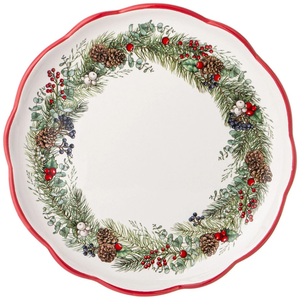 Фото Тарелка обеденная agness celebration 24,5*2,5 см (358-2257) - интернет-магазин МегаТерем в Москве